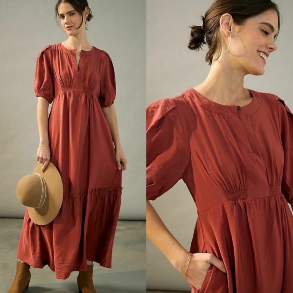 Maeve Susanna Tiered maxi dress from Anthropologie, small